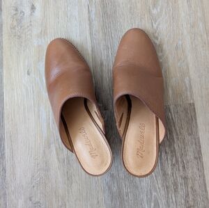 Madewell The Harper Tan Leather Mule Size 7